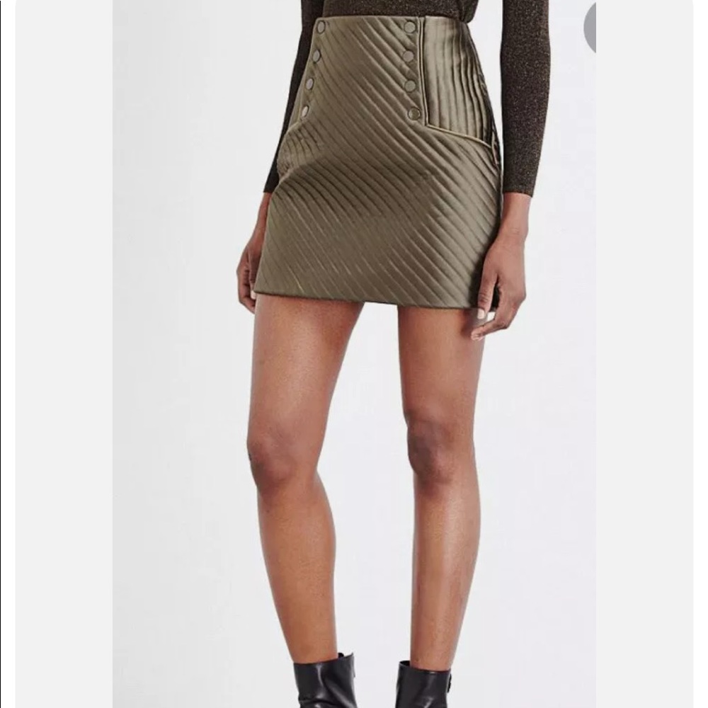 Sandro green quilted skirt size 1
